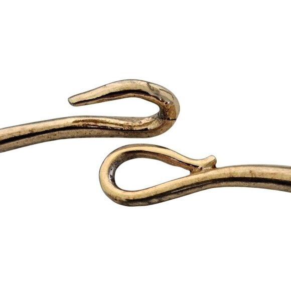 Gold Tone Twisted Wire Bangle Necklace approx. 15" Hook Closure Choker - Picture 3 of 6